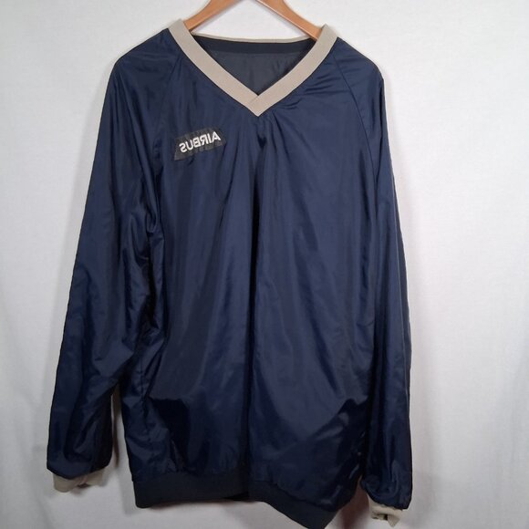 AIRBUS Windbreaker Wind Shirt XL Blue V Neck Pullover Airplane Aviation Flight - Picture 6 of 10